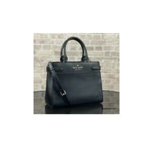 NWT Kate Spade Staci Medium Black Saffiano Leather Crossbody Satchel Bag Handbag
